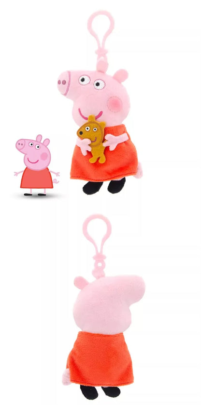 本物のペッパピッグジョージぬいぐるみおもちゃ高品質キーリングホット漫画動物キーチェーン人形ペンダント子供クリスマスギフト