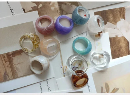 Exaggerated Creative Rings Acrylic Resin Rings for Woman Girls y2k Fashion Jewelry Accessories Party Dress Jewelry mens rings