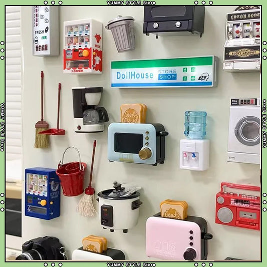 3d Fridge Magnets Magnetic Fridge Sticker Simulation Mini Appliances Model Refrigerator Sticker Ornaments Fridge Diy Decoration