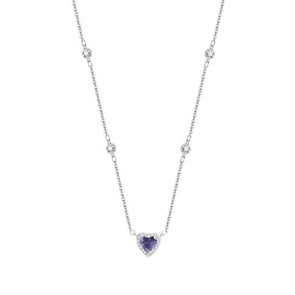 TY 0.8CT モアサナイト 925 スターリングシルバー ネックレス レディース ハートペンダントネックレス Dカラー 輝くファインジュエリー ラボダイヤモンド
