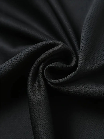 Men's Sports Vest Black 5-Piece Breathable Round Neck Slightly Elastic Fabric Pure Color Suitable for Spring, Summer and Autum R