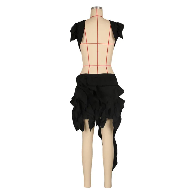 Sexy Off the Shoulder Backless Party Dresses Women Evening Celebrity Ball Gown Dress Birthday Nightclub Ruffles Prom Mini Dress