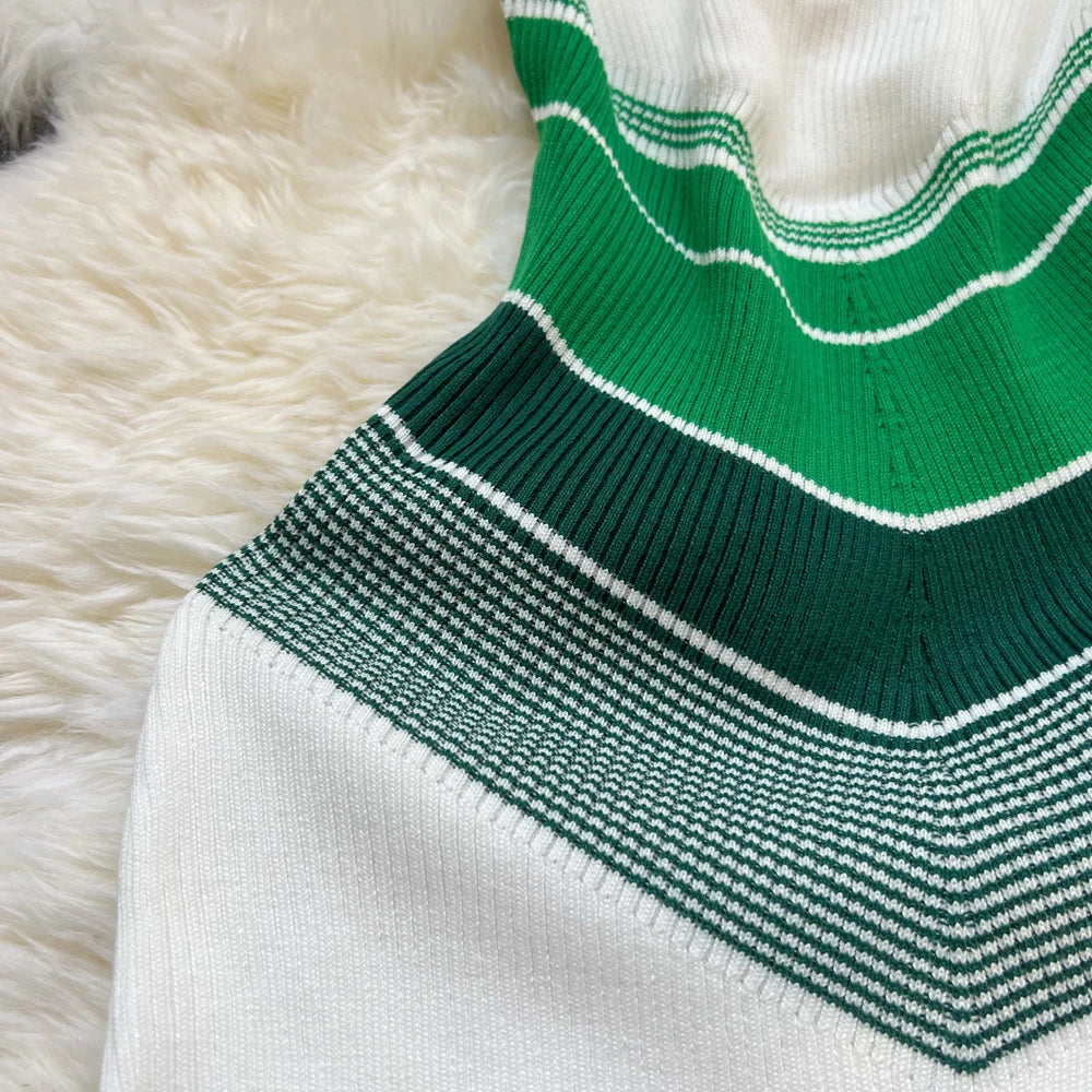 YuooMuoo Chic Fashion Sexy Wrap Hips Mini Dress 2025 Ins Hot Patchwork Slim Waist Knitted Summer Dress Streetwear Lady Outfits