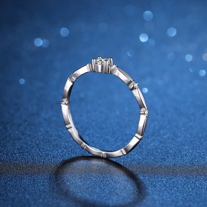 3mm 0.1 carat moissanite ring  S925 Silver Matching Wedding Diamonds Band female Ring White Gold Gift Jewelry gift wholesale