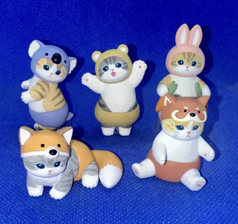 4cm Mofu 猫 サンズ アクションフィギュア コレクションセット 動物ヘッドギア人形 かわいい PVCモデル デスクトップ装飾 工芸品 ギフト おもちゃ