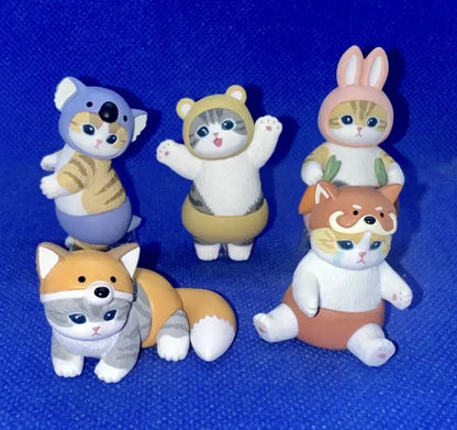4cm Mofu 猫 サンズ アクションフィギュア コレクションセット 動物ヘッドギア人形 かわいい PVCモデル デスクトップ装飾 工芸品 ギフト おもちゃ