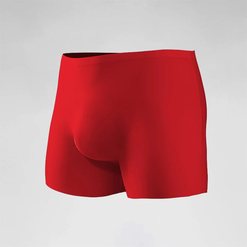 Men's Underwear Men's 3D Stamping Ice Silk Boxers Seamless Thin Boxers Lengthened Sports Summer Short Shorts Head