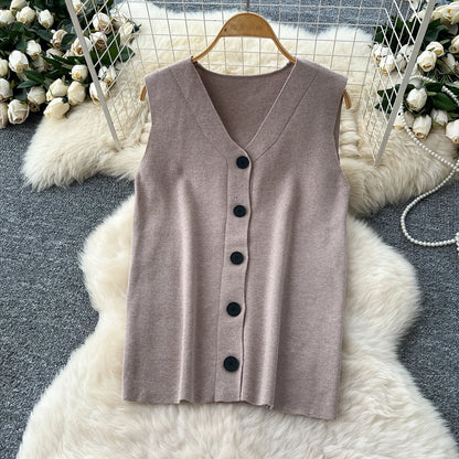 SINGREINY Autumn Knitted Warm Suits V Neck Buttons Vest+Full Sleeve Long Cardigans+Wide Legs Pants Women Solid Three Pieces Sets