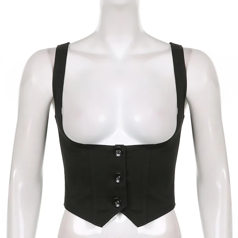 Solid Color Outer Waistband Vest Women's Cross-border Sleeveless Slim-fit New Fashion Top Women