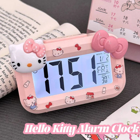 Hello Kitty Mini Night Light Alarm Clock Cute Timer Multi Functional Portable Desk Clock Birthday Gift Holiday Gift