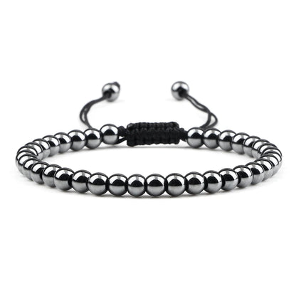 Trendy Copper Beads Bracelets 5mm Handmade Adjustable Braided Strand Bangles for Women Men Yoga Healing Fashion Jewelry Pulseira