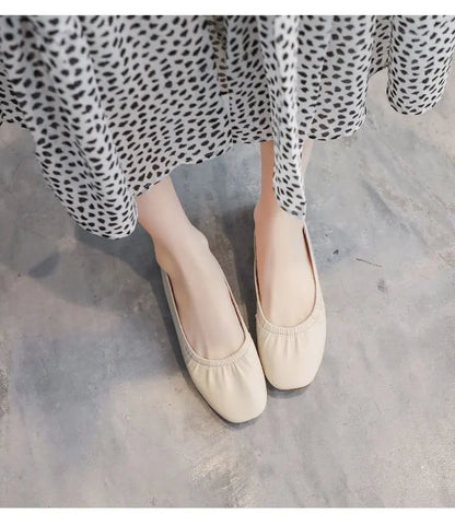 Women's Flats – 2025 Autumn New Trendy Retro Fashion Low-Heel Casual Commuting Leather Loafers (Driving Shoes for Petite Women)