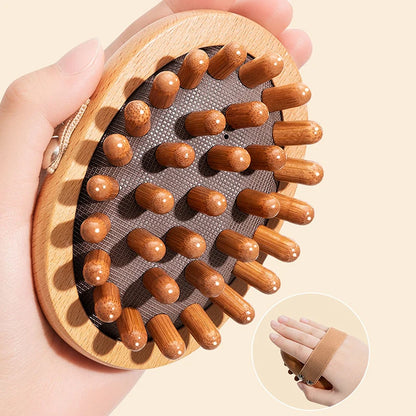 ボディアンチセルライトブラシ 心地よい木製エッセンシャルオイルスパエアクッションマッサージヘアコーム頭皮マッサージブラシボディマッサージャー