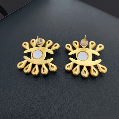 New Jewelry & Accessories Retro Style Eye Shaped Crystal Ear Clip Earrings For Women's Parties & Gifts