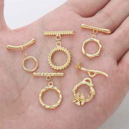 A Set Of 14K Gold-plated Brass Personalized Metal Clasps For Bracelet Necklace Making Jewelry Clasps DIY Founding