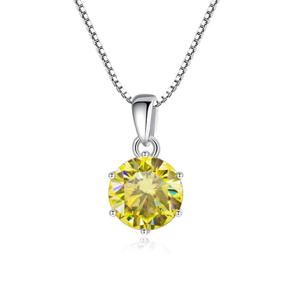 Butterflykiss 1 CT Real Moissanite Pendant Necklace For Women Top Quality 925 Sterling Silver Wedding Party Bridal Fine Jewelry
