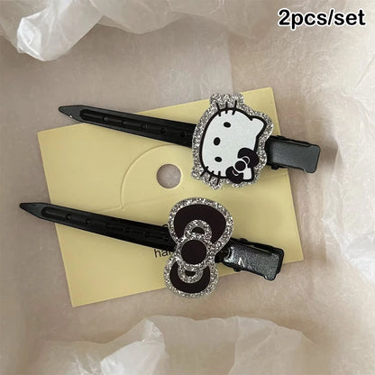 2/3/7pc Sanrio Hello Kitty Hairpin Pin Anime Cartoon Kuromi Cinnamoroll My Melody Barrettes Kawaii Hair Accessories Holiday Gift