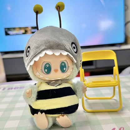 Labubu ドール服 ペンギン サメ ハチ 恐竜 ワンジー - 17cm プーリップ ブライス OB11 BJD用 かわいい動物ジャンプスーツ