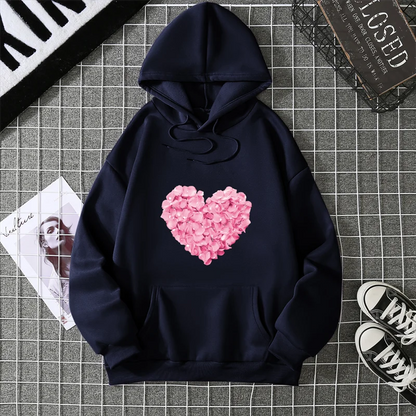 2025 Heart Shape Print Graphic Hoodies Cute Clothing Fashion Loose Pullover Sweatshirt Casual Girl Hoody Tops CYXX281