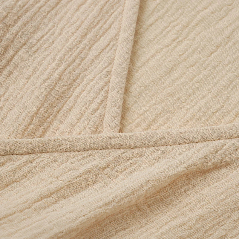 Elegant Party Dresses Women 100% Cotton Muslin Gauze Holiday Beach Casual Corset Waistband Ladies Robe Loose Soild Sundress