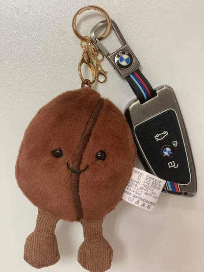 Jellycat コーヒー豆バッグペンダント 漫画ぬいぐるみ 笑顔のコーヒーフードぬいぐるみ かわいいキーチェーン ソフトドール 誕生日プレゼント 女の子