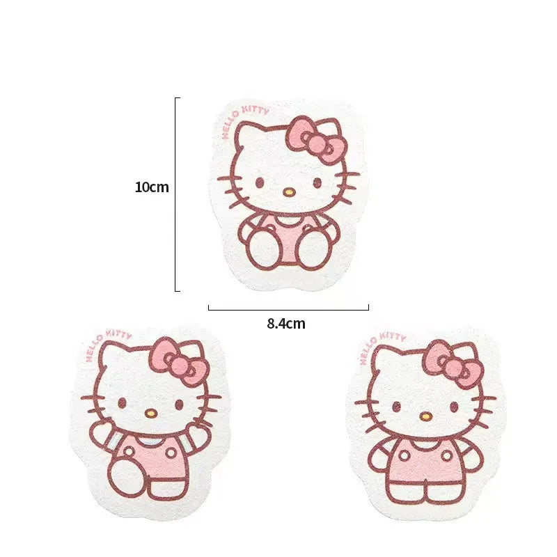 Sanrio Sponge Dishwashing Cleaning Japanese Cartoon Hello Kitty Dish and Chopstick Cleaning Sponge Blocks Kitchen Supplies
