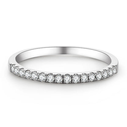 AINUOSHI 1.5mm Moissanite Ring 925 Sterling Silver Full Moissanites Eternity Band Engagement Wedding Rings for Women Jewelry