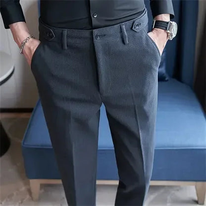 Men's Suit Pants, Fashion Slim Dress Trousers ,White Black Blue Green Pantalones Hombre Fall/Winter Male Pant, 2025 New