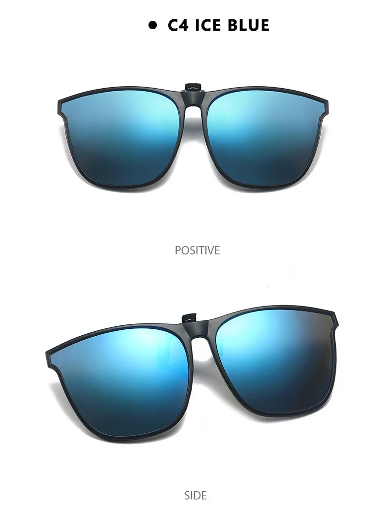 Polarized Clip On Sunglasses Men Car Driver Goggles Night Vision Glasses Anti Glare Vintage Square Glasses Oculos