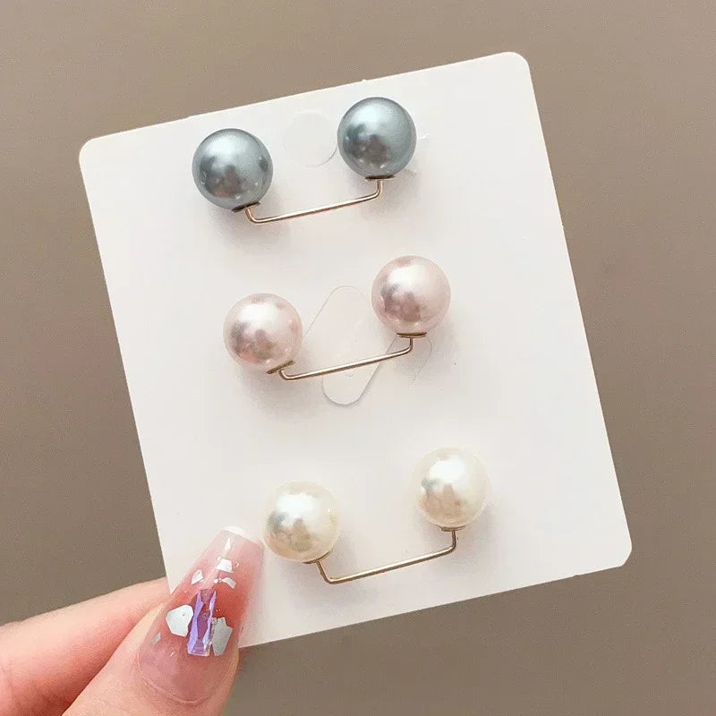 1/12Pcs Pearl Non-slip Safety Pins Dress Brooch Decoration Dress Waist Fastening Pins Collar Adjustment Scarf Buckle Jewelry