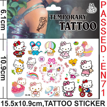 Sanrio series Tattoo Stickers Waterproof Cute Sticker Anime Birthday Party Supplies Decoration For Kids Women Men Gift