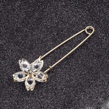 Lapel Pin Women Simulated-Pearl Pendant Pins Crystal Rhinestone Brooch For Woman Scarf Buckle Clips Hat Clothes Multipurpose Pin