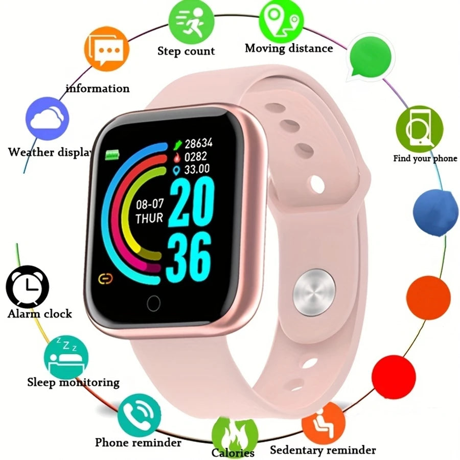 スマートウォッチ メンズ レディース 腕時計 スマートウォッチ メッセージ フィットネスモニター ブレスレット 誕生日プレゼント 電子時計 Android IOS対応