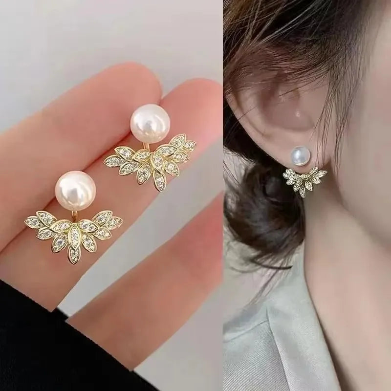 925 Silver Needle Korean Fashion Zircon Geometric Earrings For Women Jewelry 2025 Trending Luxury Crystal Cross Stud Earrings
