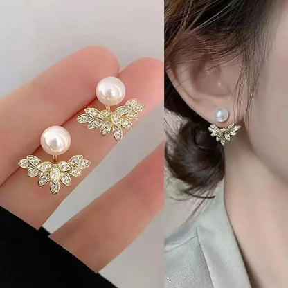 925 Silver Needle Korean Fashion Zircon Geometric Earrings For Women Jewelry 2025 Trending Luxury Crystal Cross Stud Earrings