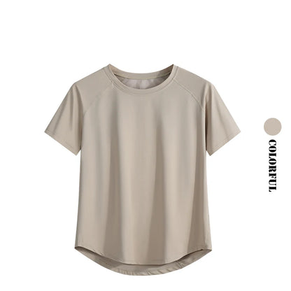DRUR ヨガトップス スポーツウェア レディース ジムシャツ 通気性 速乾 半袖 ワークアウト Tシャツ ジョガー ランニング Tシャツ ヨガウェア 新作