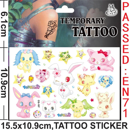 Sanrio series Tattoo Stickers Waterproof Cute Sticker Anime Birthday Party Supplies Decoration For Kids Women Men Gift