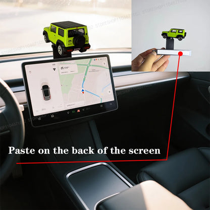 車用ドリフト回転オーナメント　車用ダッシュボード回転レーシングモデルデコ　個性的な車用センターコンソール　カートゥーン　スズキ ジムニー用