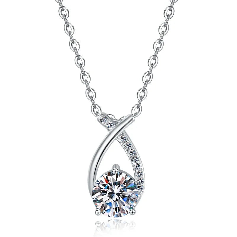 ZFSILVER Fashion Trendy Classic s925 Silver Luxury Moissanite Mermaid Princess Necklace For Women Accessories ewelry Gift HK0104