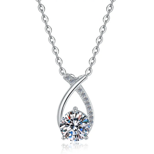 ZFSILVER Fashion Trendy Classic s925 Silver Luxury Moissanite Mermaid Princess Necklace For Women Accessories ewelry Gift HK0104