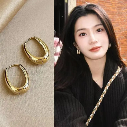 925 Silver Needle Korean Fashion Leaf Flower Earrings For Women Metal Earings Jewelry 2025 Trending Women's Gold Color Earrings