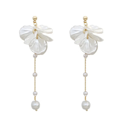 Modern Jewelry 925 Silver Needle Elegant Temperament Simulated pearl Tassel Earrings For Women Fashion Accessories Wholesale