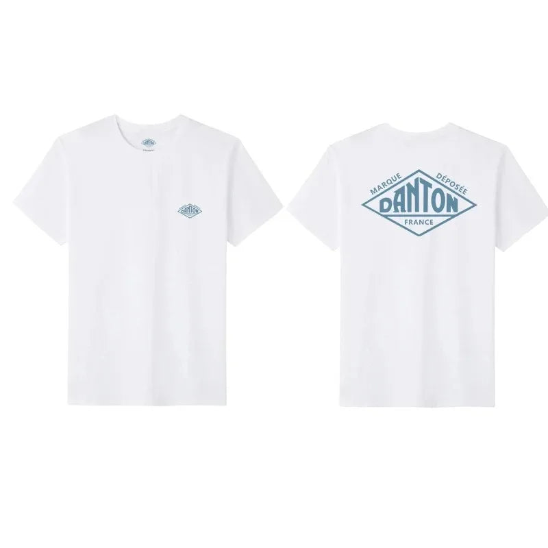 Summer Japan Style Pure Cotton T-shirt for Men Women Couple Look Ins French Style T Shirt Trendy Front Rear Letter Print Tees