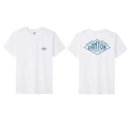 Summer Japan Style Pure Cotton T-shirt for Men Women Couple Look Ins French Style T Shirt Trendy Front Rear Letter Print Tees