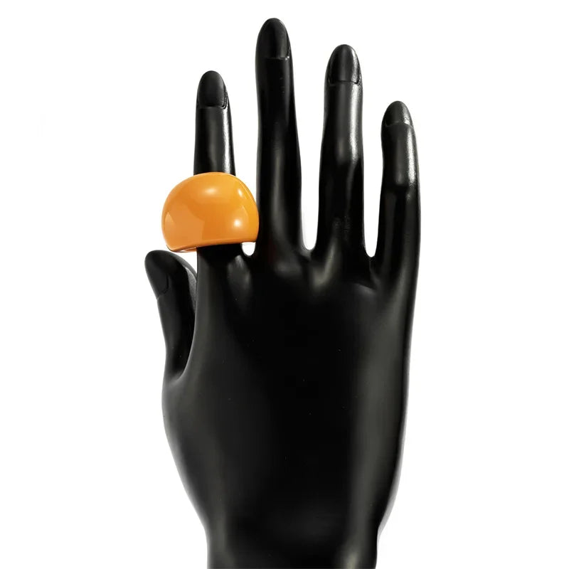 Classic Candy Color Acrylic Ring Exaggerated Geometric Ring Hand Jewelry Wholesale Women's Accessories