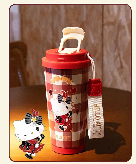 Sanrio Kuromi Portable 316 Stainless Steel Tumbler Thermos For Coffee Insulated Cup Cold and Hot Sports Water Bottle with Straw