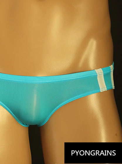 Sexy Men's T Pants Thin Breathable High Elasticity Bikini Ice Silk Men's Thong U Convex Antibacterial jockstrap thongs