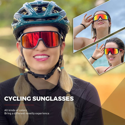 SCVCN サイクリンググラス バイクサングラス メンズ UV400 アイウェア アウトドアスポーツ MTB ゴーグル 自転車 レディース ライディング ハイキング サングラス