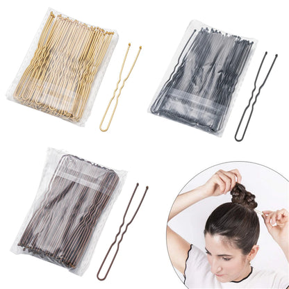 50pcs 50/60/70mm Hair Pin And Clips U Shape For Headpiece Women Girls Hairpins Accessories Bride Wedding Head Jewelry Decoration