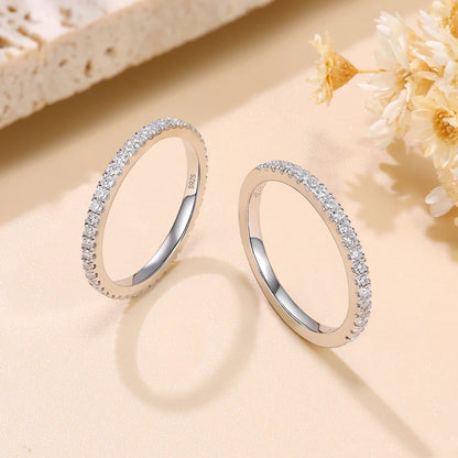 1.4mm Moissanite Wedding Band for Women S925 Sterling Silver Moissanite Rings D Color VVS1 Lab Diamond Ring Fine Jewelry Gift